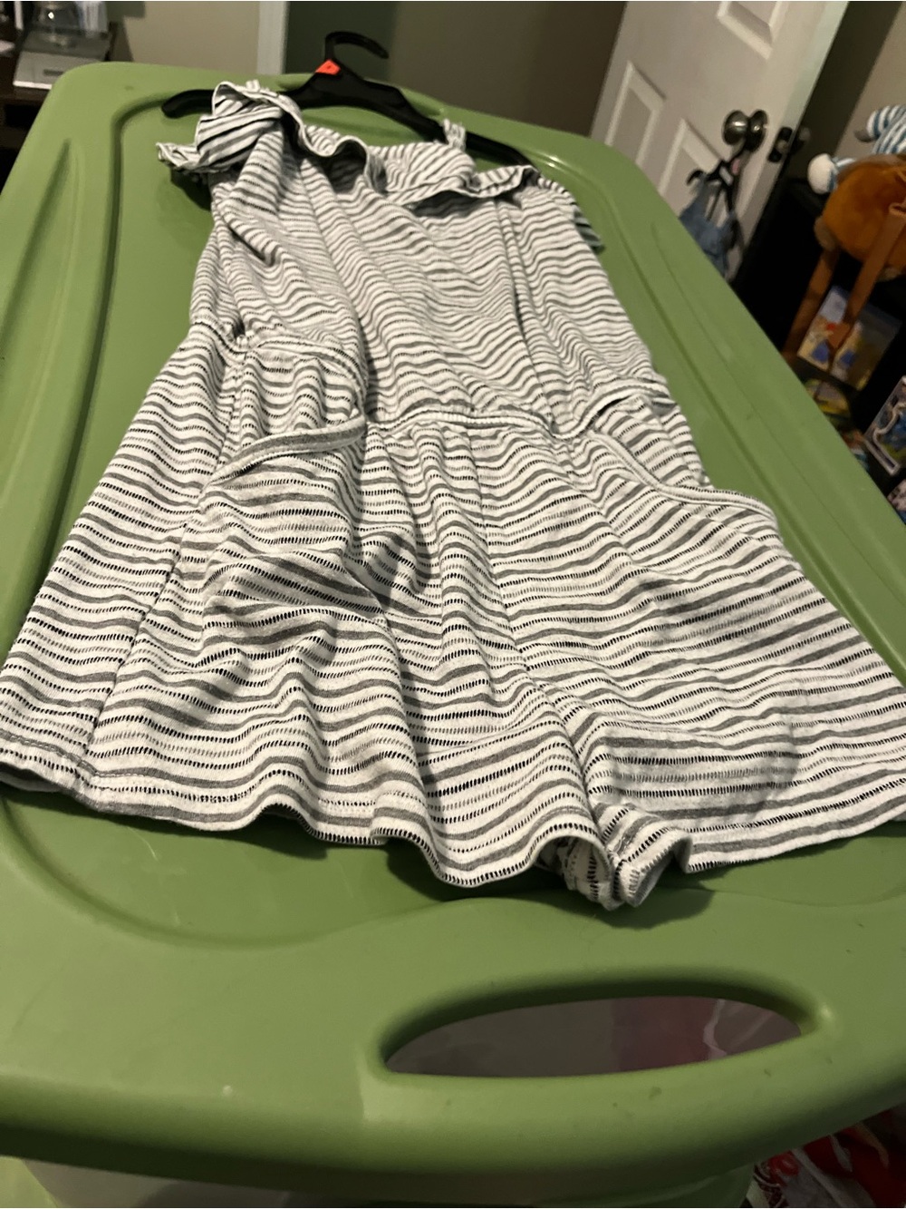 Circo Black and White Striped Girls' One-Piece Romper